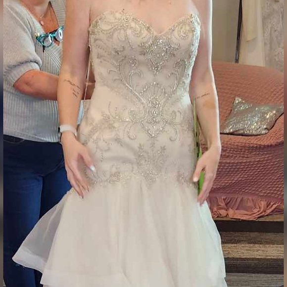 Dresses & Skirts - Elegant Ivory Strapless Gown with Embellishments Wedding Dress